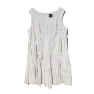 Maison Tara Embroidered Tiered Dress 14W White Babydoll Flowy Fairy Ethereal